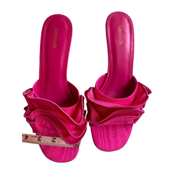 Larroudé Colette Ruffle Slide Sandal Magenta Pink Women’s Size 11 - Picture 7 of 12
